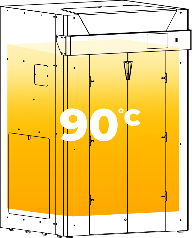 Прогрев камеры до 90°C